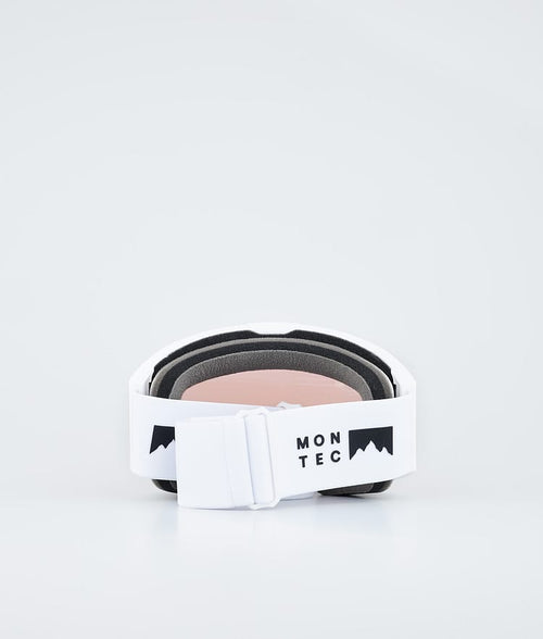 Masque De Ski – Blanc Avec Écran Miroir Rose Saphir