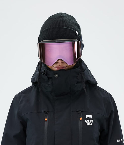 Masque De Ski – Noir Avec Écran Miroir Rose Saphir