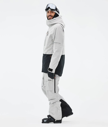 Fawk Veste de ski pour homme – Gris clair / Noir