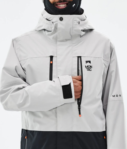 Fawk Veste de ski pour homme – Gris clair / Noir